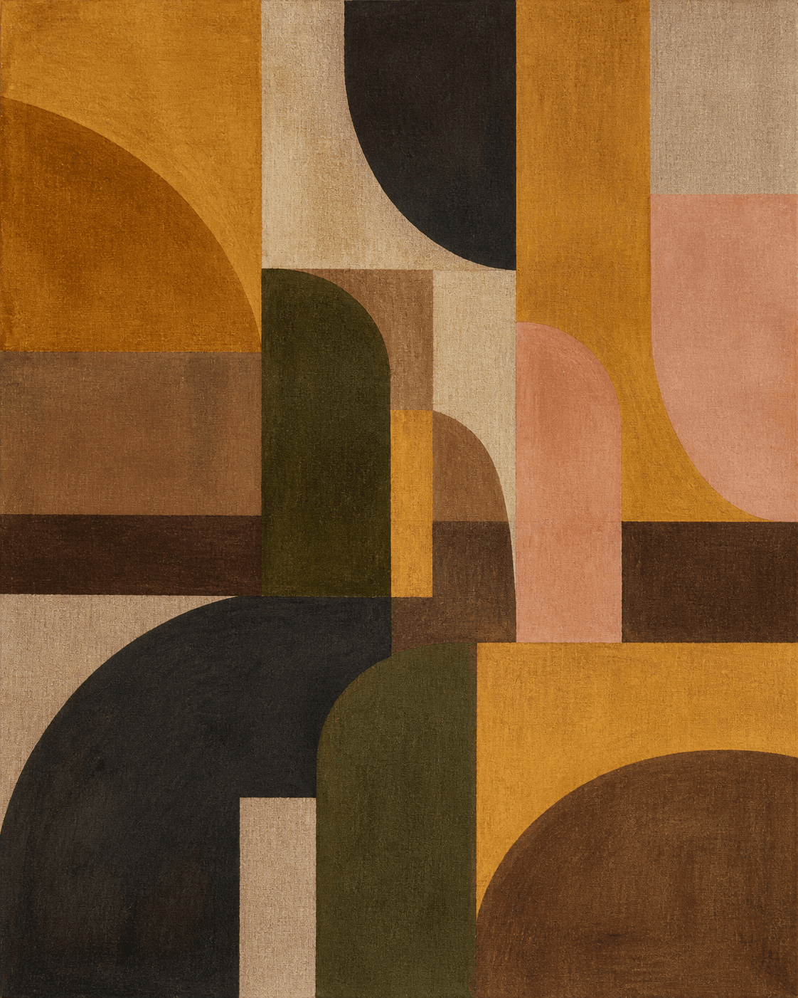 Geometric demonstration artwork titled Ochre Assembly